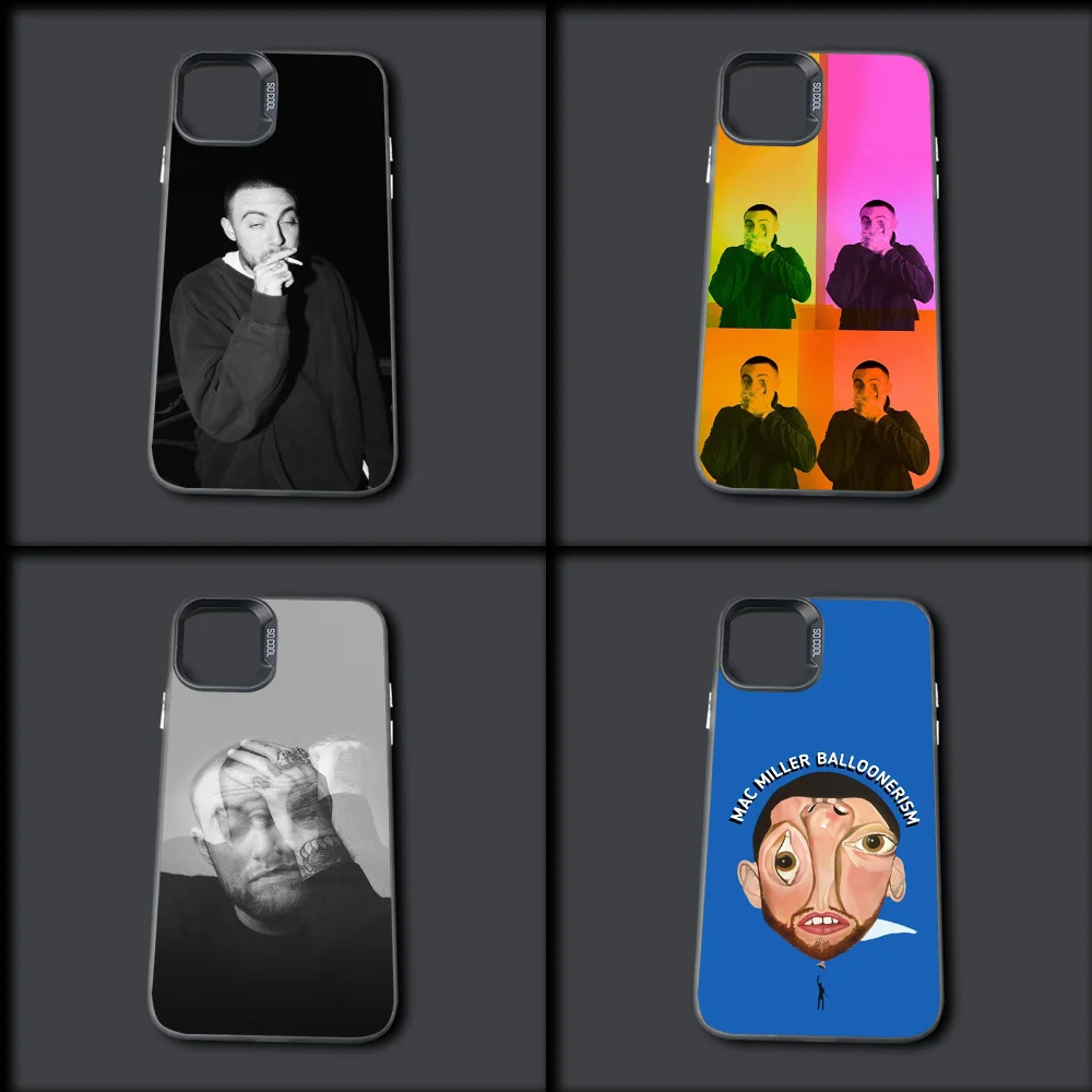 Rapper M-Mac M-Miller Phone Case For iPhone 16,15,14,13,12,11,Mini,Pro,MAX Gray Drop Matte Shockproof Soft Cover