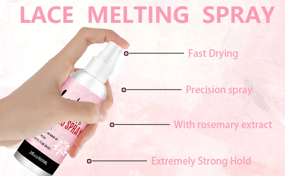 Lockmio 60ml schnell trocknender schmelzender Sprüh spitzen kleber Kleber langlebiger Halt Perücken netz kleber Cosplay Perücke Installation fixier mittel – Detail 2