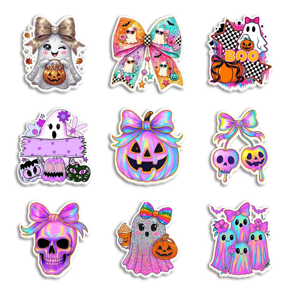 10pcs/lot Happy Halloween Elements Resin Planar Acrylic Flatback for Bow Center Craft Supply Backpack Badge Decoration Pendant