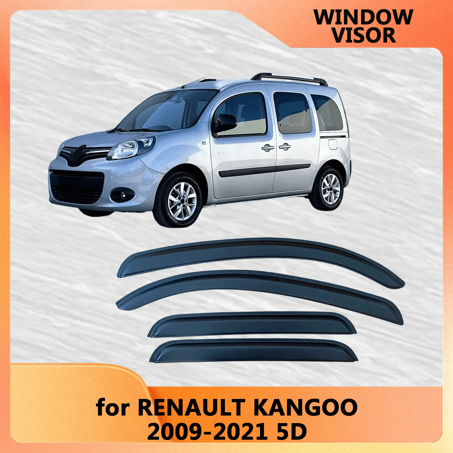 

Для Renault Kangoo 5-ДВЕРНЫЙ 2009-2013 2014 2015 2016 2017 2018 2019 2020 2021 ветрозащитные дефлекторы дождевики дверной козырек оконный козырек