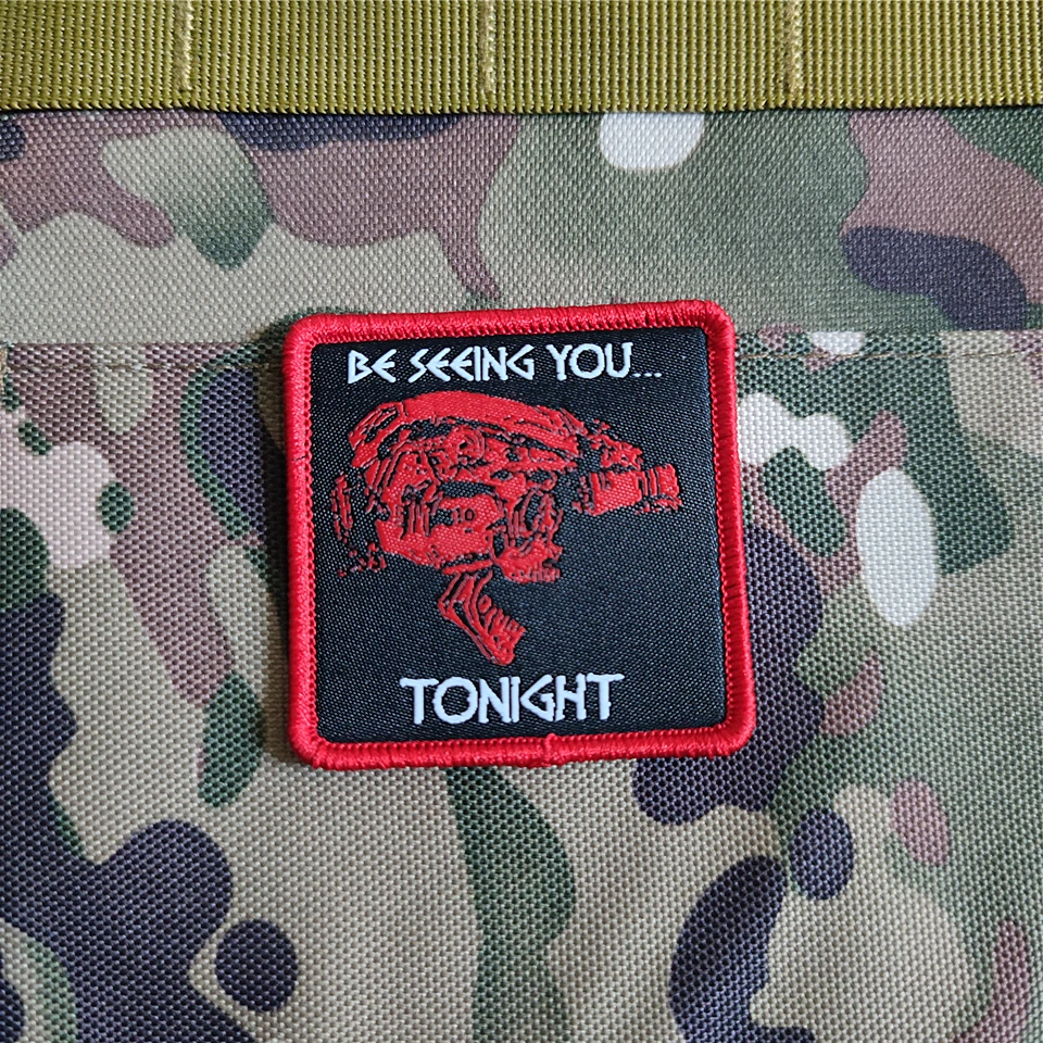 Weaving Patches for Clothes, Tactical Chapter, Skull Emblem Badge, DIY Garment, Vest Bag Accessories, We Will Seeing You Again