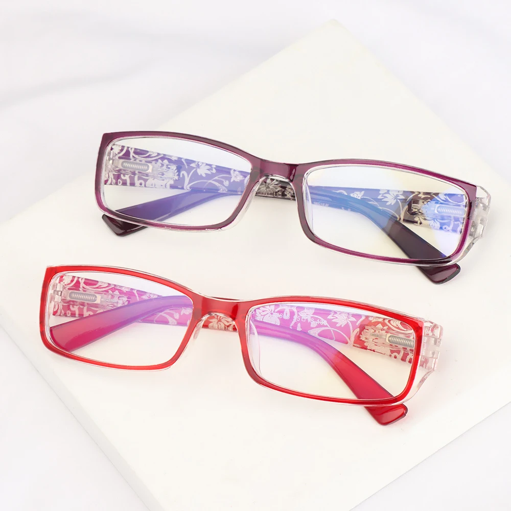 Comfortable Portable Elegant Flowers Anti-Blue Light Eyeglasses Eye Protection Reading Glasses Ultra Light Frame