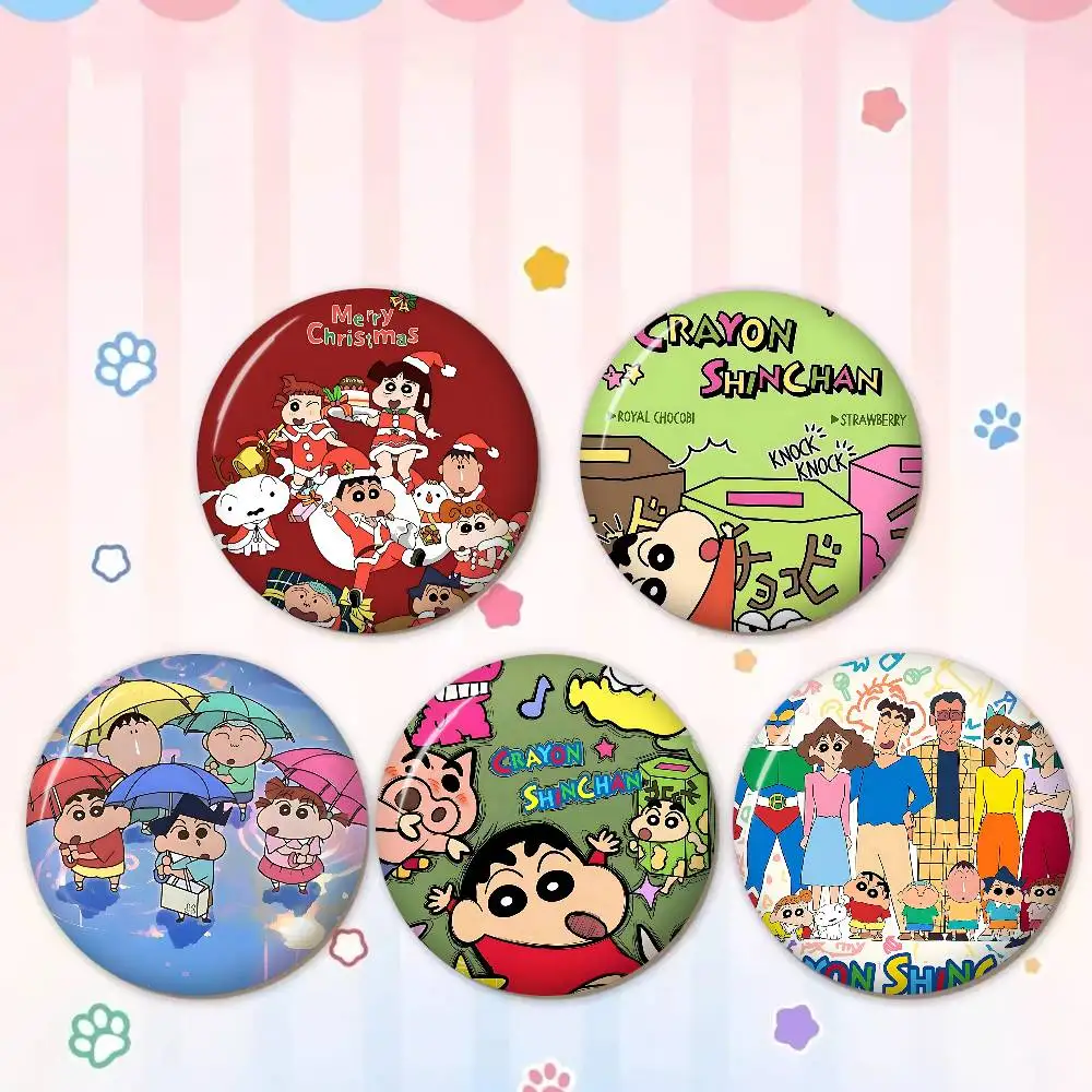 Cute Manga C-Crayon S-Shin-Chans Soft Button Pin Bright Printed Icon Gift For Friends Badge Collar Brooch Lapel Pin Metal
