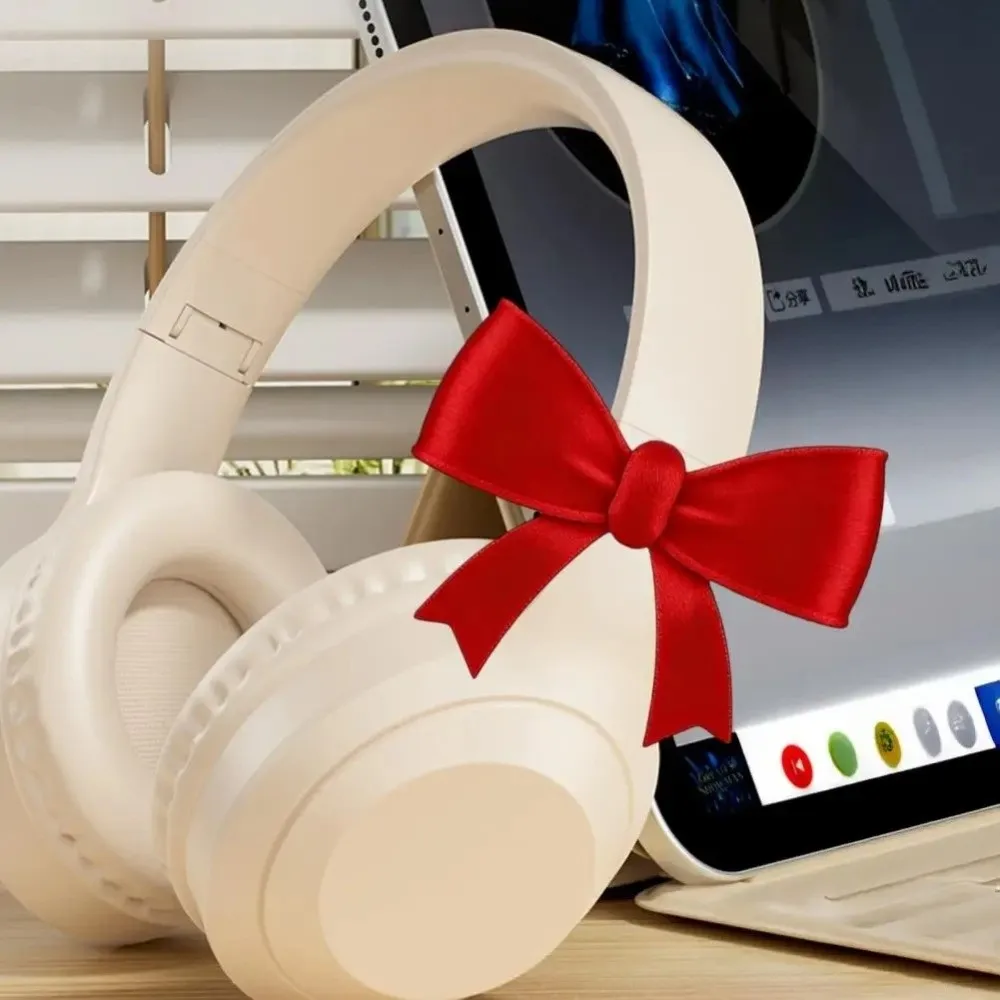 High Quality 3D Bows Bow Headphone Accessories Silicone Clip On Earphone Decor Reusable Cute Headset Decorations For Friend Gift