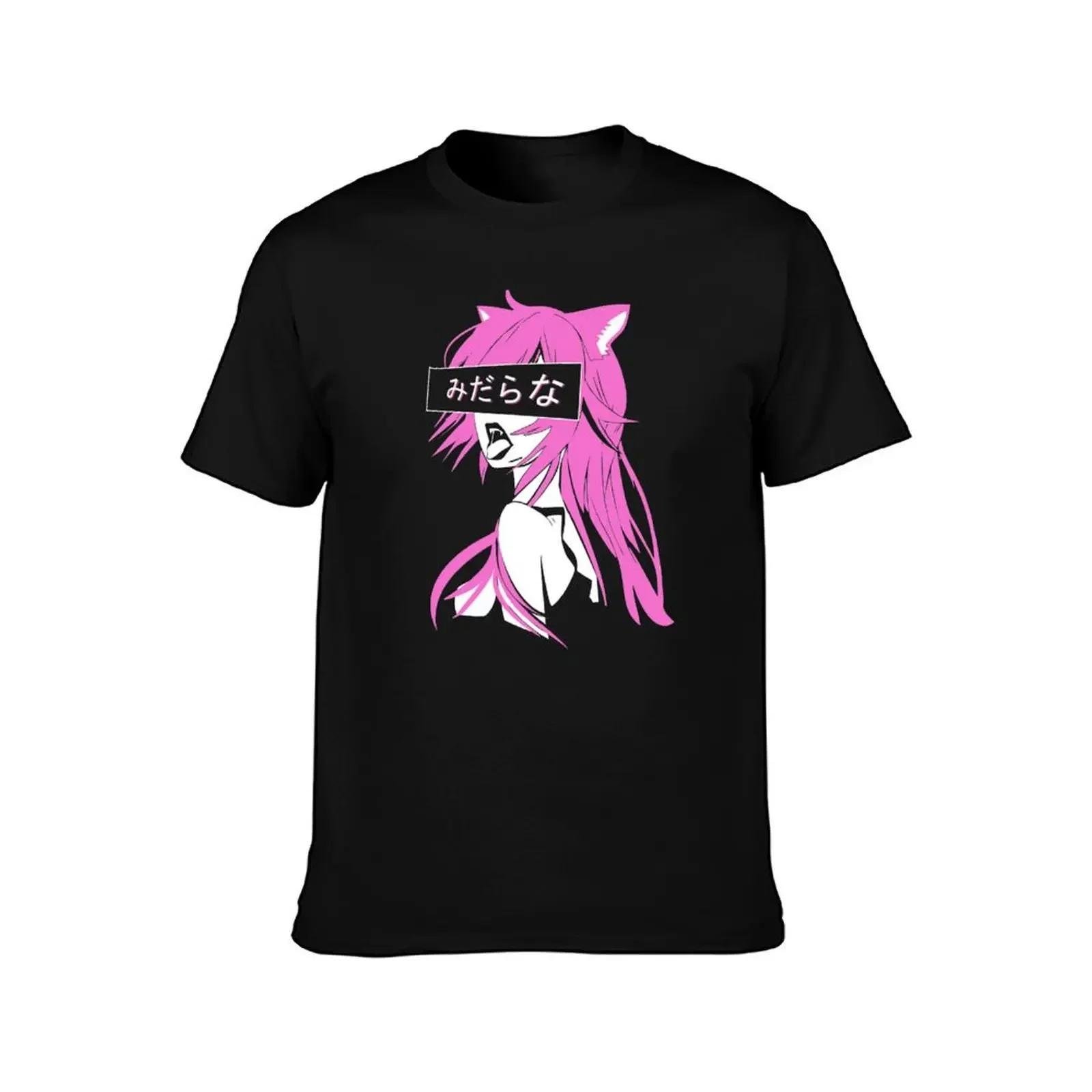 Lewd Neko Cat Girl with Pink Hair Anime Lover Gift T-Shirt Louboutins shirts graphic plain white t shirts men