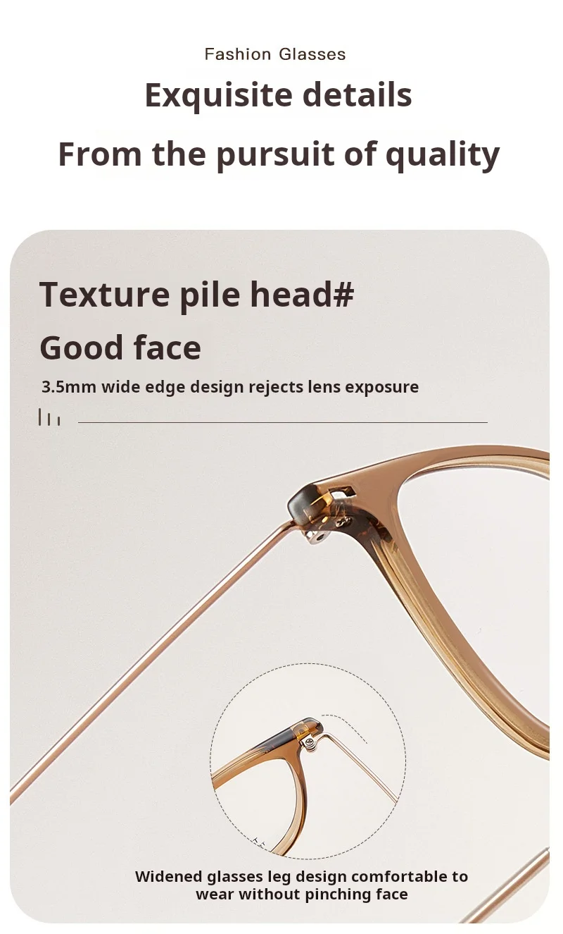 YIMARUILI Ultraleichte 8 g Männer und Frauen TR90 Brillengestell aus reinem Titan, quadratisch, flexibel, optisch, 91 – Detail 9