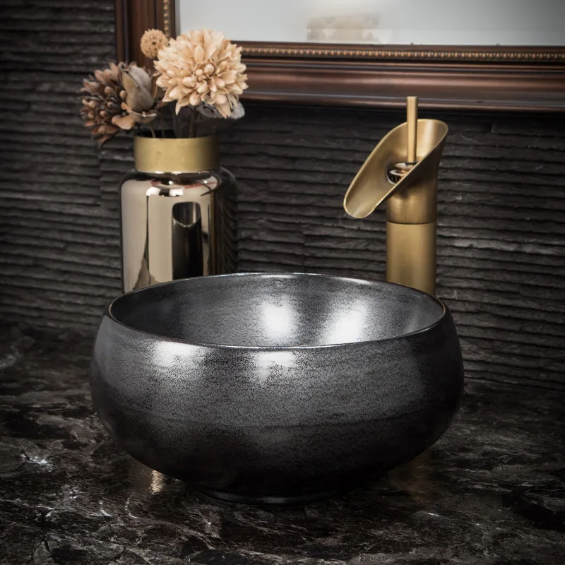 

Personalized stage wash basin balcony bathroom household single blue and white color