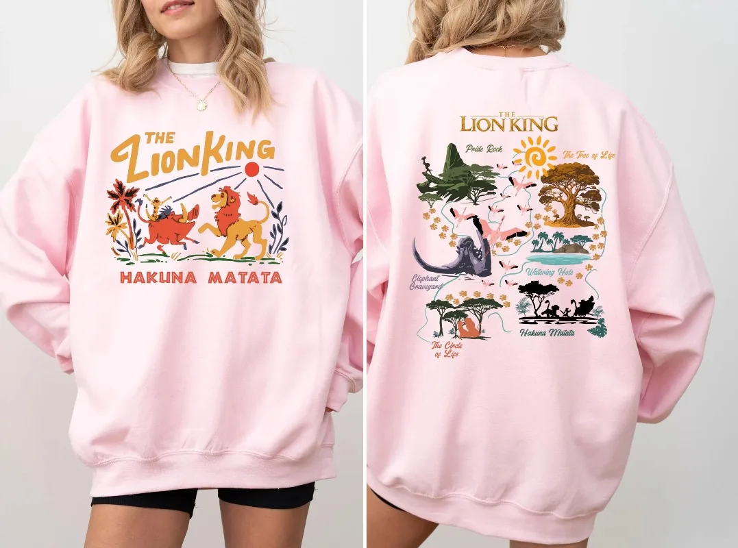 سويت شيرت The Lion King من Disney Hakuna Matata سويت شيرت ديزني سيمبا سويت شيرت ديزني العائلي المطابق