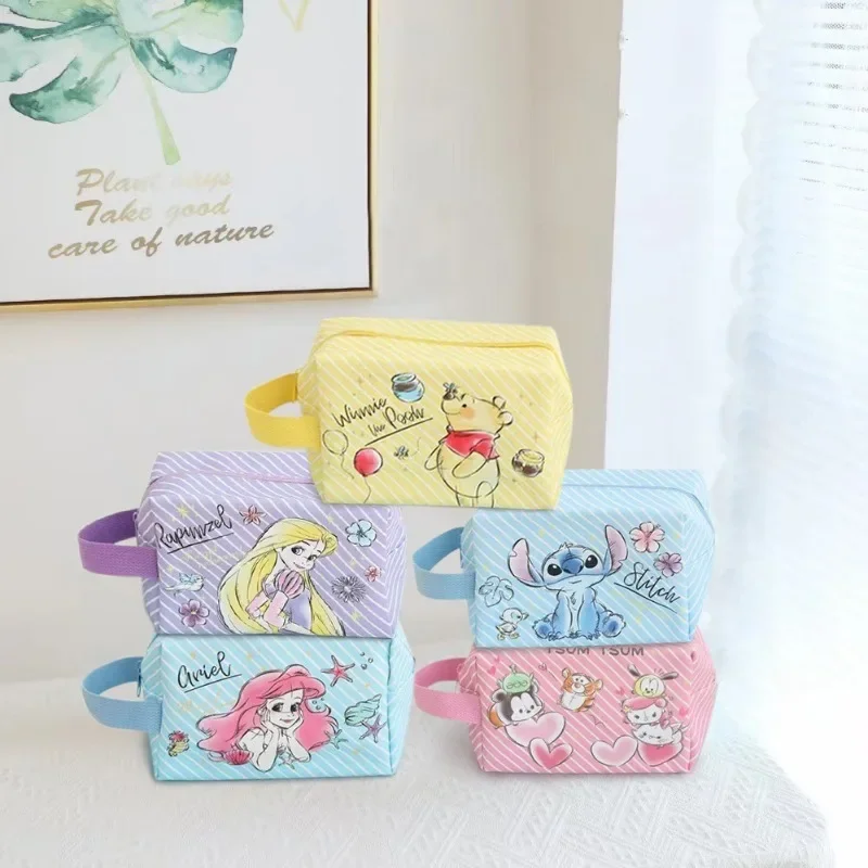 Disney Lilo & Stitch Cute Winnie The Pooh Makeup Bags Anime Stitch Travel Accessories Makeup Organizer Bathroom Organizer Bags