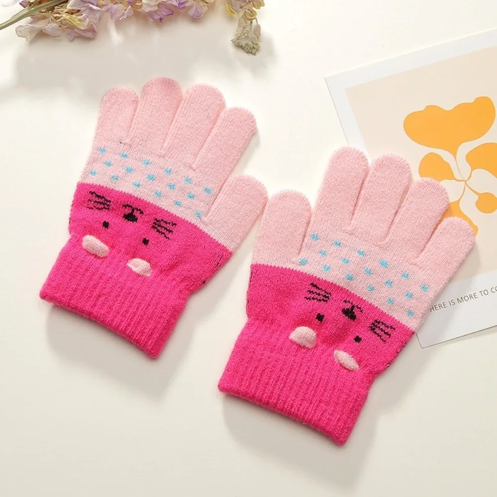 3- 10Years Old Cute Warm Kids Winter Gloves Windproof Candy Color Baby Gloves Coldproof Soft Knitted Gloves Toddler