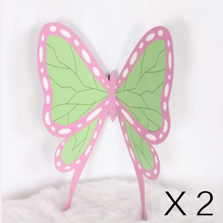 شيطان القاتل تأثيري Kimetsu لا Yaiba Kochou Kanae شعر مستعار أسود مستقيم 100 سنتيمتر الباروكات الدعامة فراشة دبوس الشعر اكسسوارات هالوين