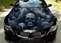 Skulls in Clouds Car Hood Vinyl Stickers Wrap Vinyl Film Engine Cover Decals Sticker Universal Car Hood Protective Film