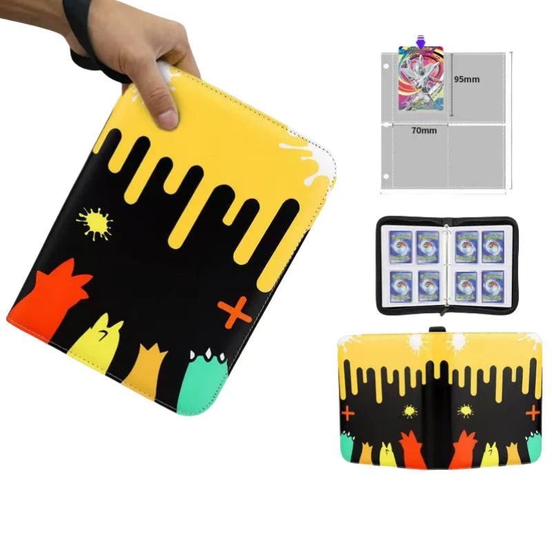 400 Stück Kartenordner Kinderspielzeug Buchstaben Binder Album Buch Cartoon Anime Spielkarten Sammlung PU Leder Reißverschluss Geschenk