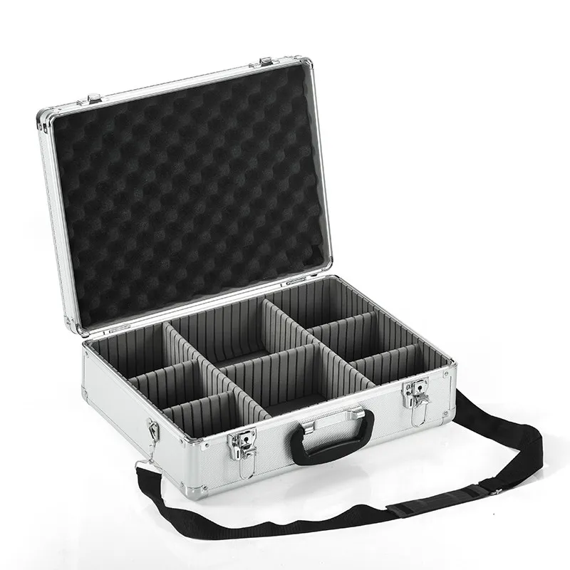 

Shoulder and portable toolbox, large thickened aluminum alloy toolbox, storage box.