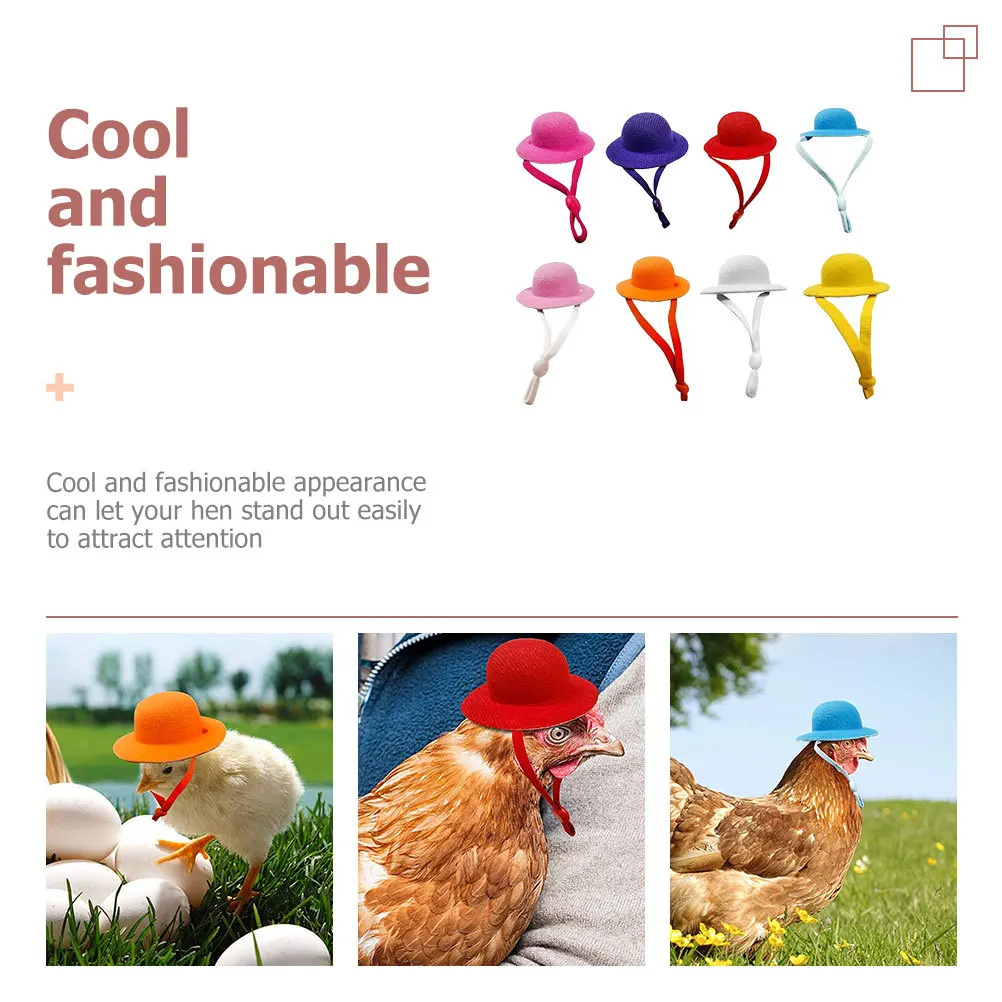 

8Pcs Pet Chicken Hats Adorable Decorative Wear-Resistant Adjustable for Birthday Celebrations Chicken Hat Decorative Snake Hat