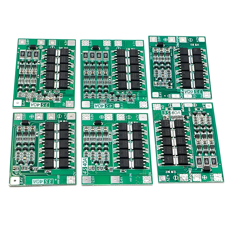 3S 4S 40A 60A Li-ion Lithium Battery Charger Protection Board 18650 BMS For Drill Motor 11.1V 12.6V/14.8V 16.8V With Balance