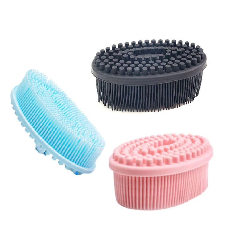 

3-Pack Silicone Body Scrubber Exfoliating Body Scrubber Massage Bath Shampoo Brush