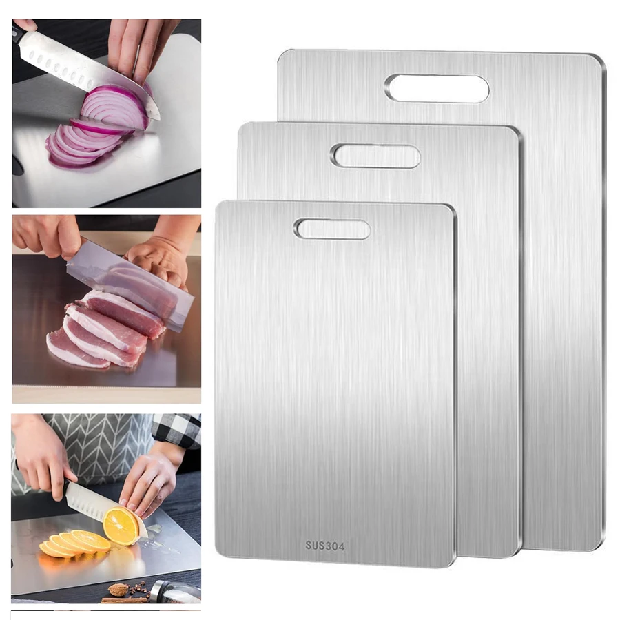 Edelstahl-Schneidebrett zum Schneiden von Küchenutensilien, Gewürzregale für Küchen, große Campingtafeln, Zubehör, Brot, Käse