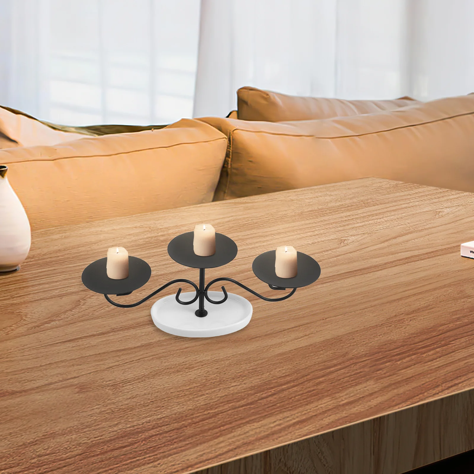 

Wrought Iron Taper Holder European Craft Vintage Look Dining Room Table Decor Romantic Candlelight Dinner Home Decoration