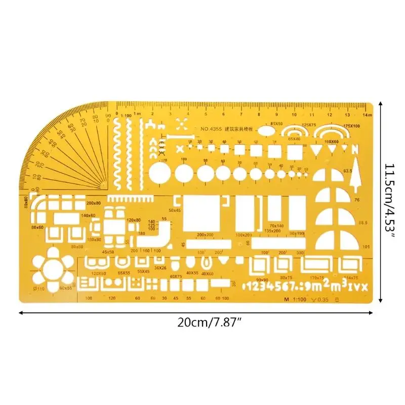 Universal Architect Template Ruler, Mobiliário de construção, Professional, Hot, 1:50