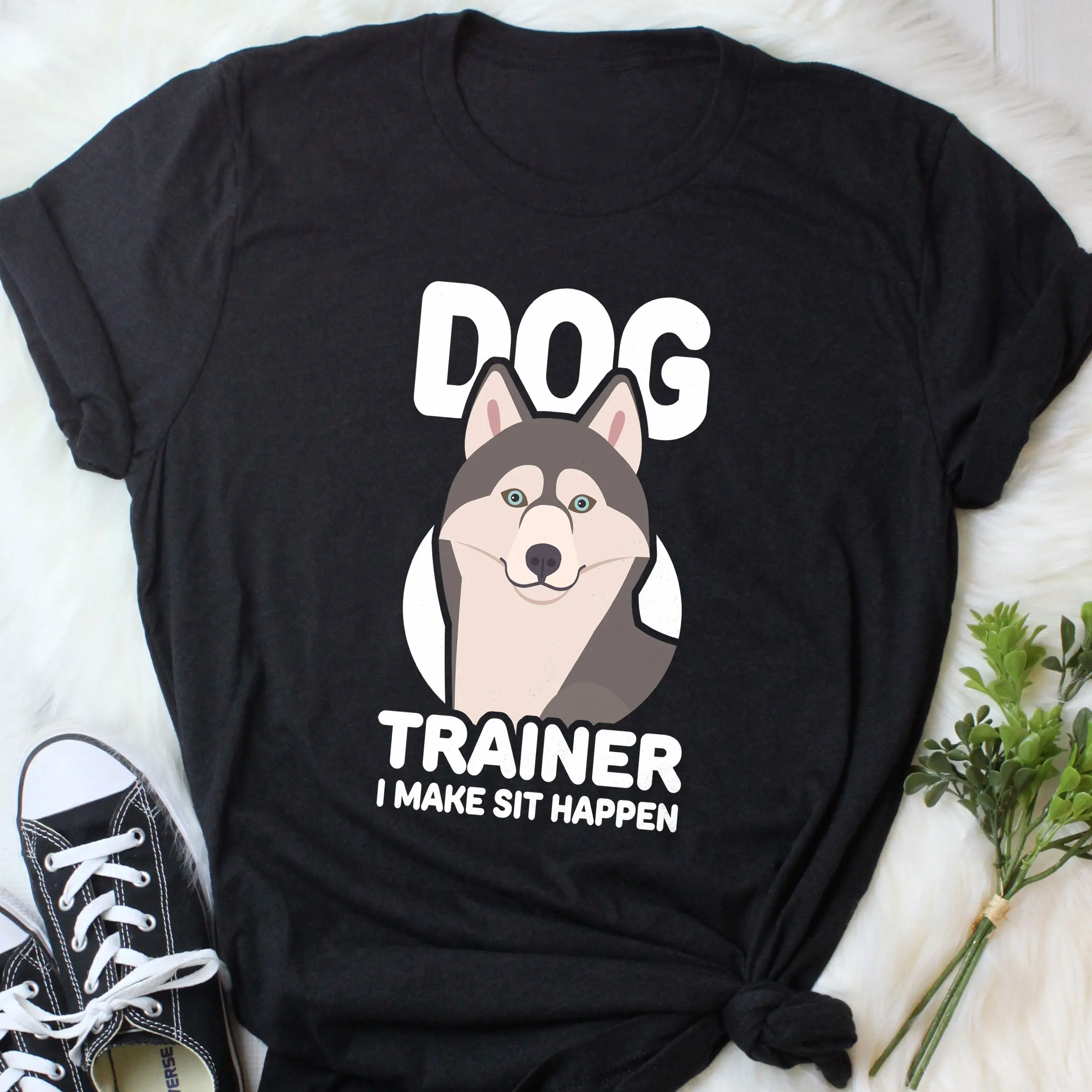 Dog Trainer T Shirt Funny Husky Lover Cute Training Animal Behaviorist Puppy School Balanced Positive