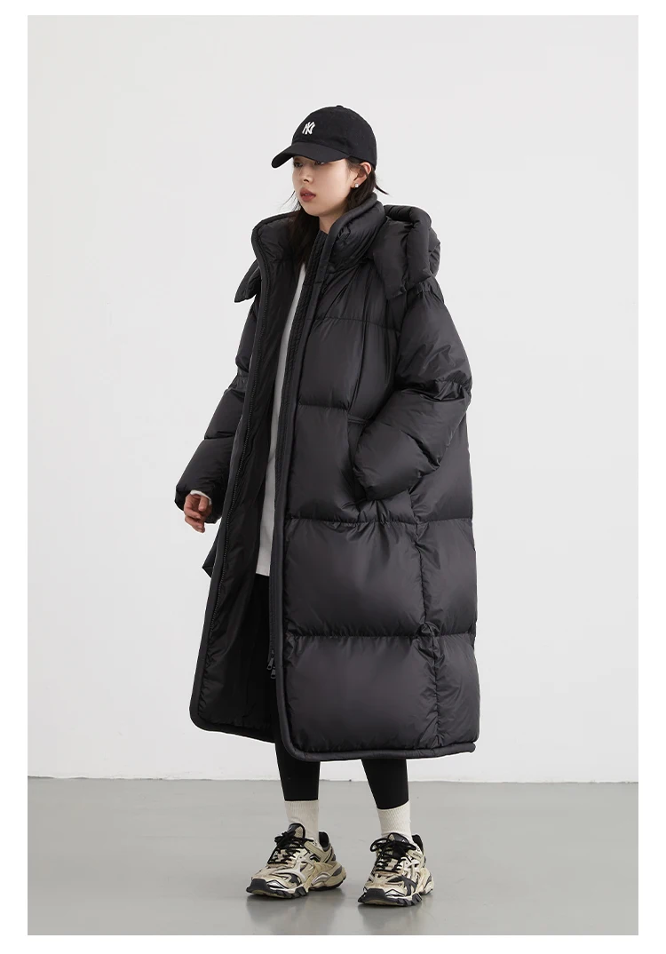 CHIC VEN Women Long Down Coats Hooked Loose New Solid Woman Down Jacket Thick Soft Warm Female Overcoat Autumn Winter 2025