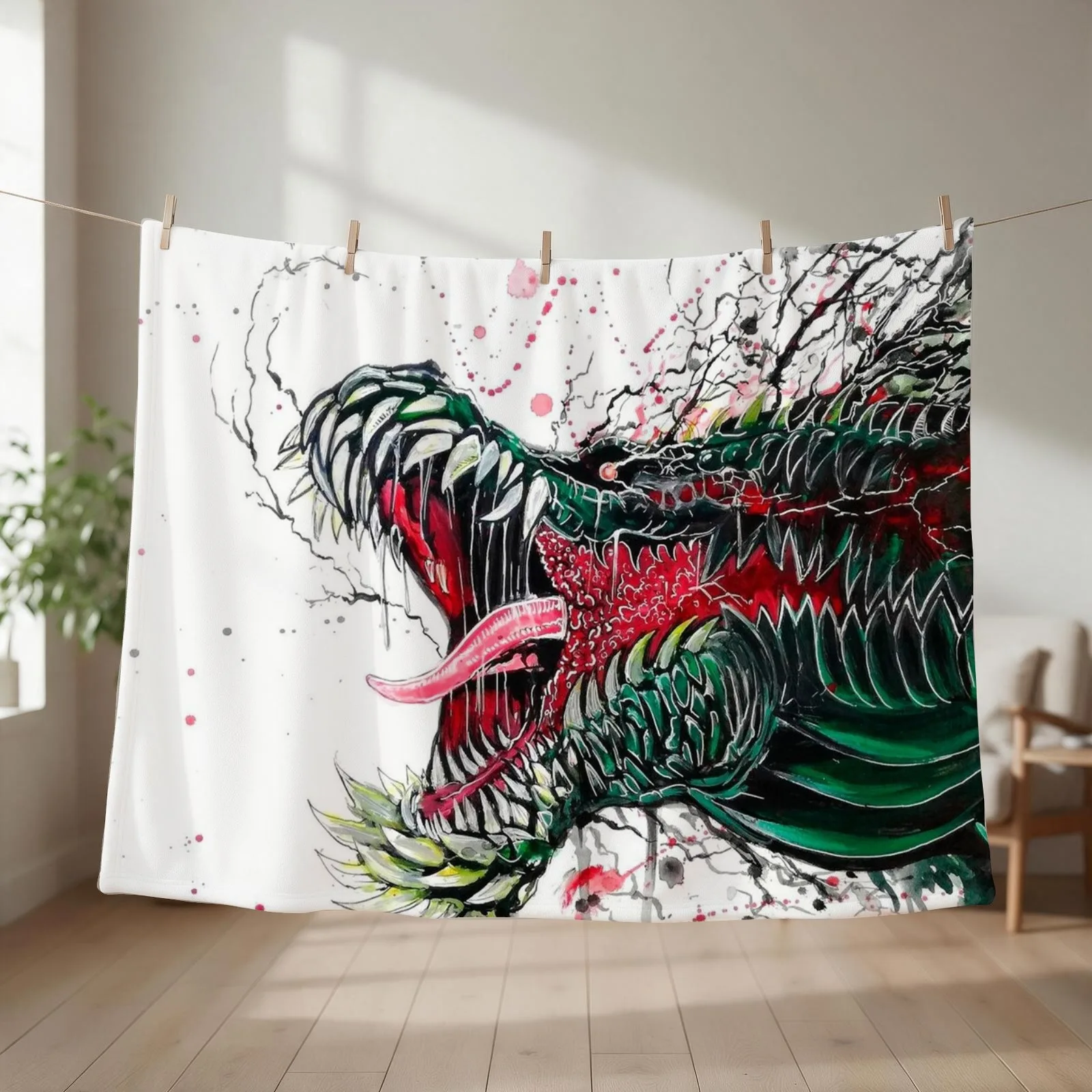 deviljho mhw Throw Blanket couch cozy soft plush fuzzy picnic outdoor blanket