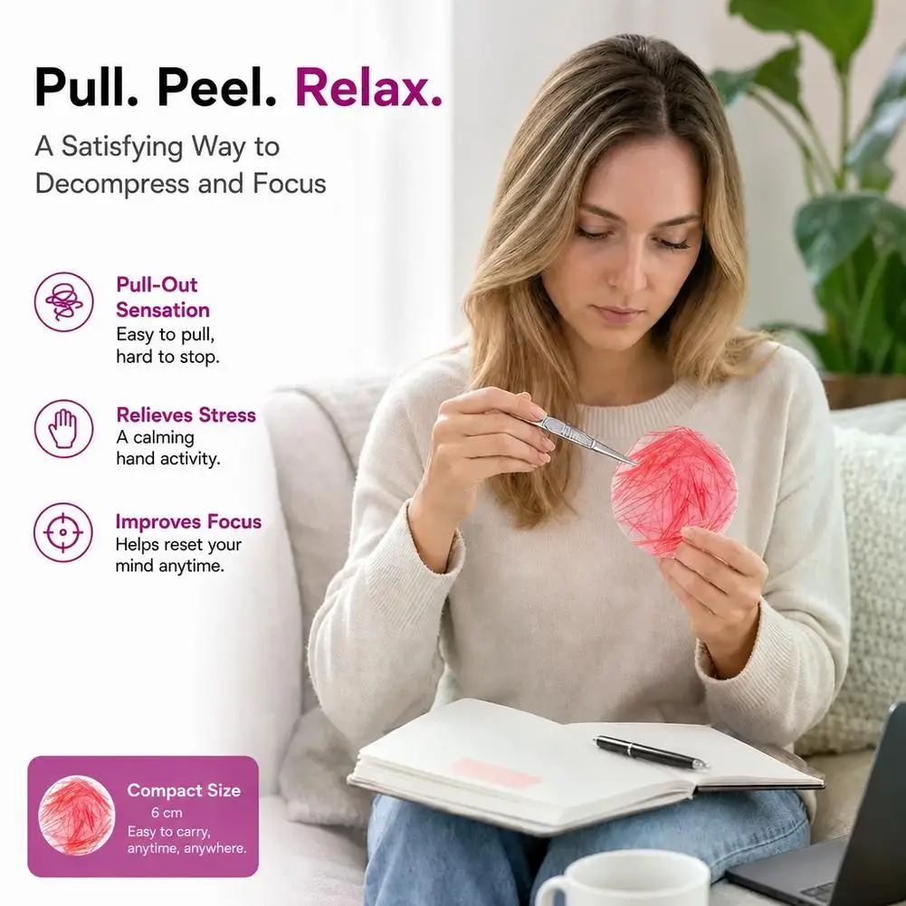Skin Picking Fidget Toy Sensory Picky Pad With Tweezer Anxiety Stress Relief Pulling Relief Fidget Toys