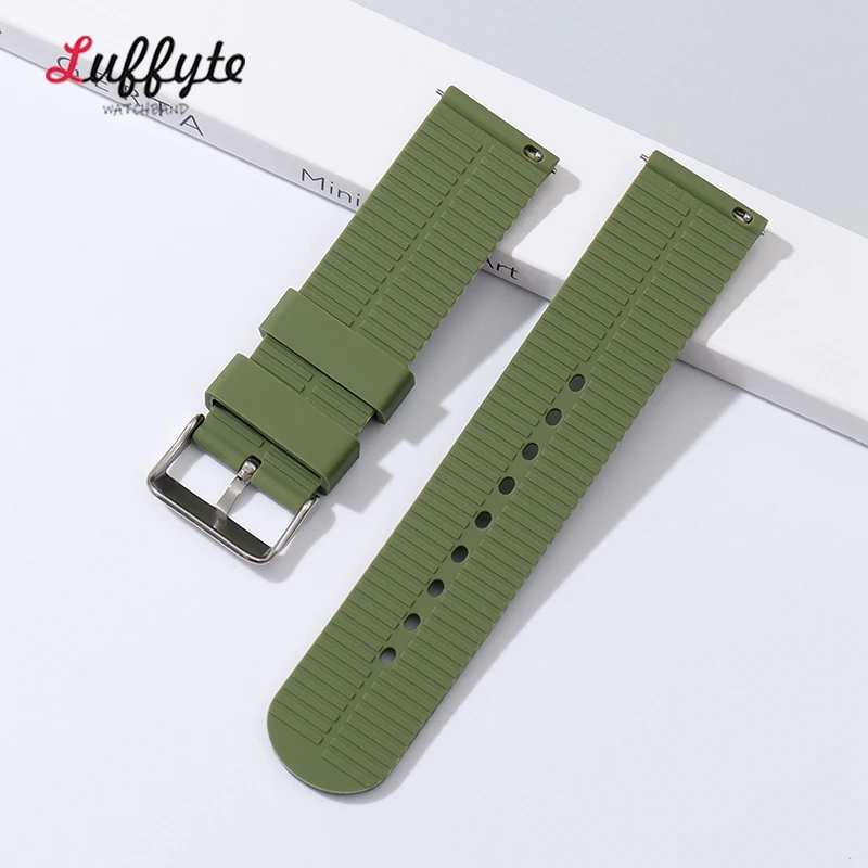 Sport Rubber Watch Strap Band Tire Pattern Silicone Waterproof Watch Bracelet 18mm 20mm 22mm 24mm Replacement Watchbands