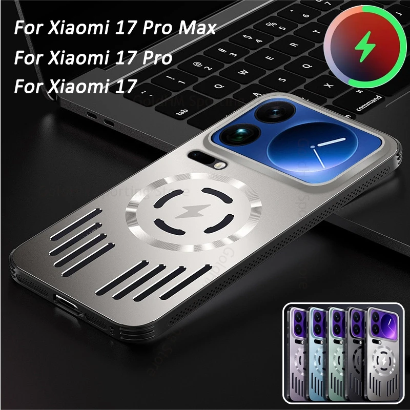 

Heat Dissipation Cooling Hollow Case For Xiaomi 17 Pro Max Wireless Charging For Magsafe Cover For Xiaomi 15S 14 13 Pro 15 Ultra
