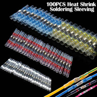 100pcs Waterproof Solder Seal Heat Connector Shrink Butt Connectors Lug Terminals Electrical Wire Car Insulated Terminal