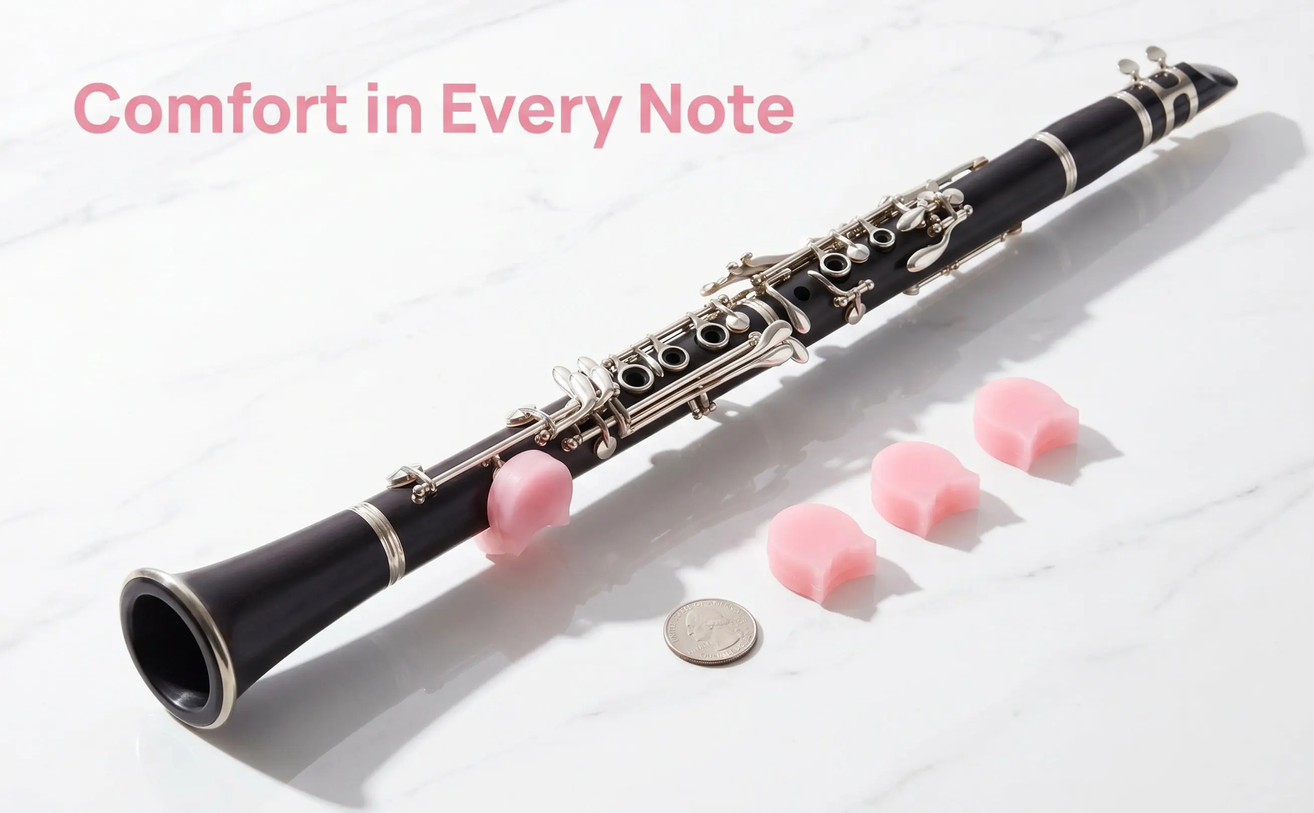4Pcs Clarinet Thumb Pad Soft Silicone Finger Support Cushion for Long Practice Sessions Reduces Soreness Improves Finger