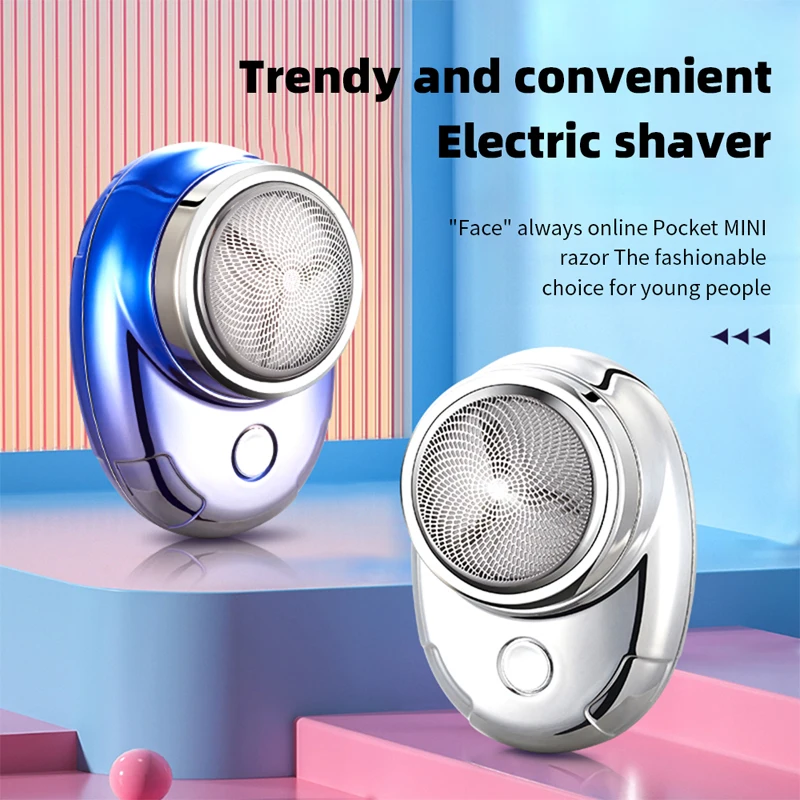 Mini barbeador elétrico para casa e viagens, pequeno barbeador portátil, USB recarregável, sem fio Face Beard Razor, aparador de carga rápida, Novo, 2024