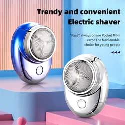 Mini Barbeador Elétrico Para Homens Tamanho do Bolso Lavável Recarregável Portátil Sem Fio Trimmer Knive Face Beard Razor Hair Trimmer