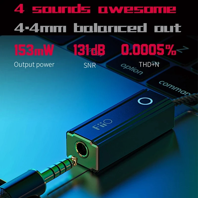 FiiO JadeAudio KA2 Mini Headphone Amplifier AMP USB DAC Type-C/Lightning to 4.4mm Audio Cable dual CS43131 chips PCM384 DSD256