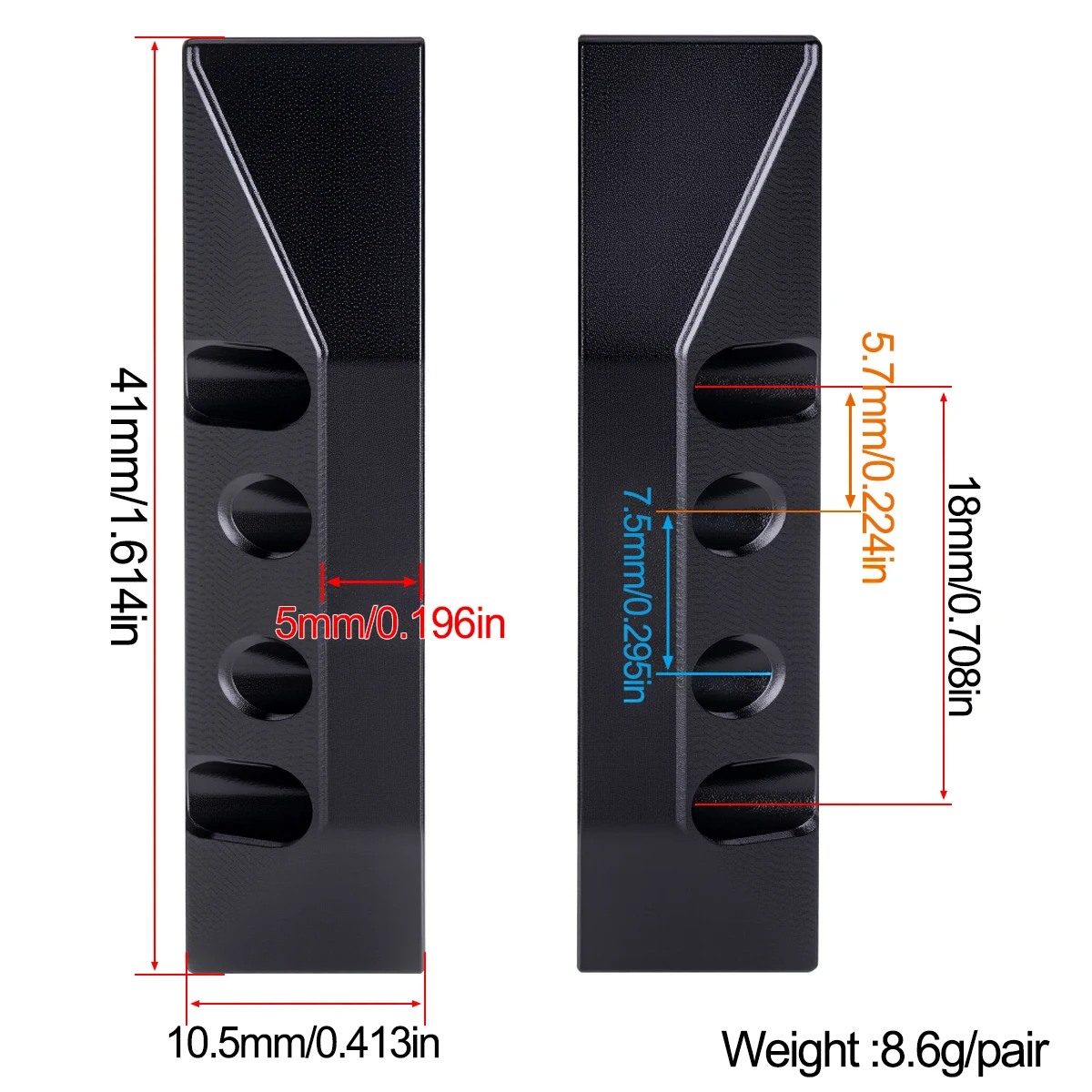 Aluminum Side Pedal Left Right Foot Pedal for 1/32 RC Crawler Car Redcat Ascent-32 Replace Upgrade Parts Accessories