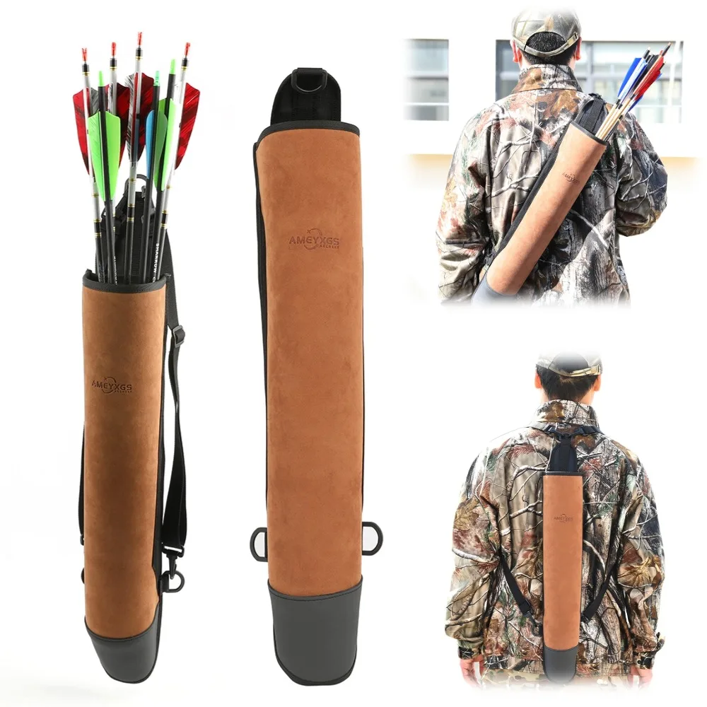 

Archery Backpack Arrow Quiver Adjustable Arrows Storage Bag for Bow Hunting Shooting Target Large Capacity Brown Arrow Holder
