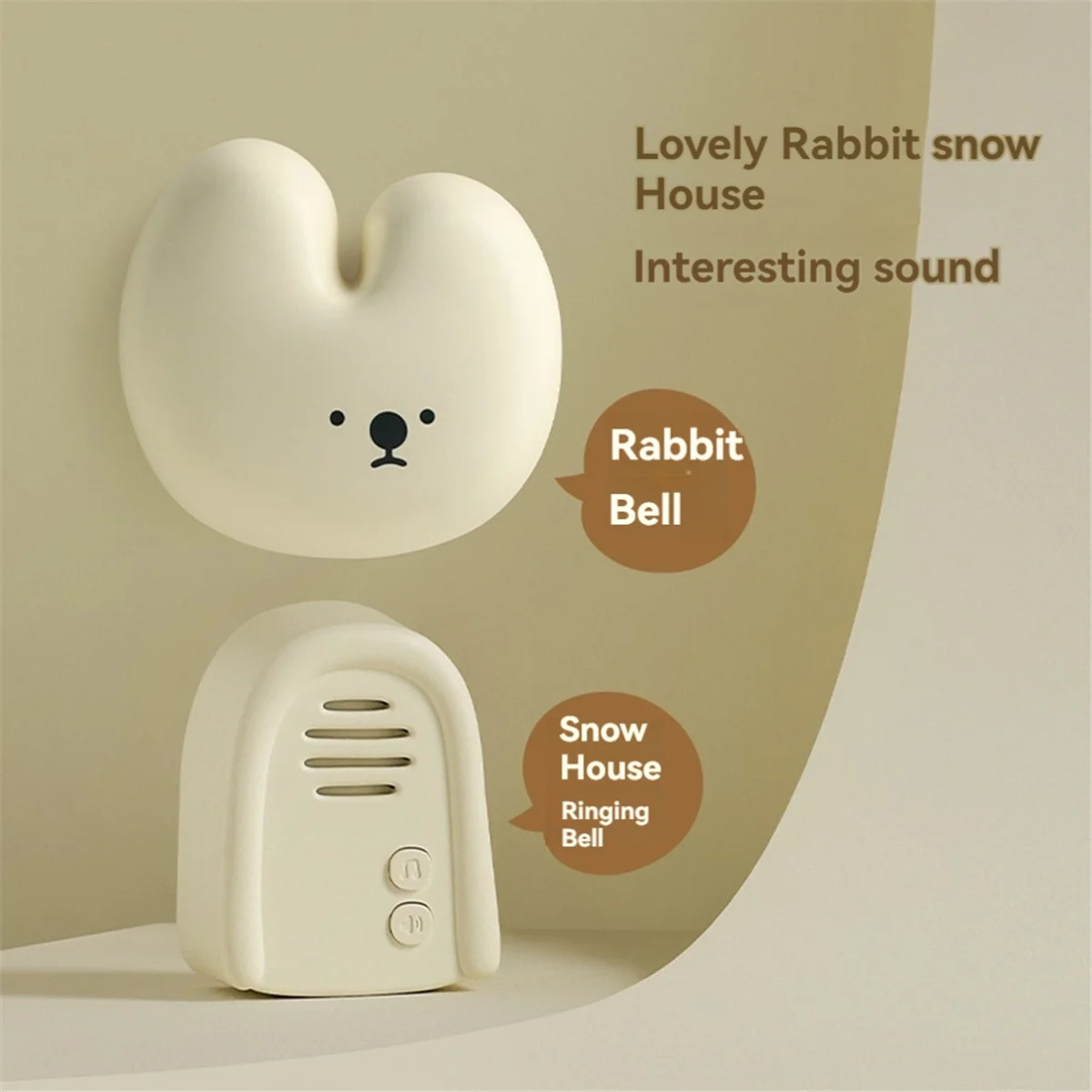 RISE Bunny Doorbell Rabbit Doorbell Wireless 3-Speed Adjustable Volume Fun Pager Entry Reminder for Home Apartment