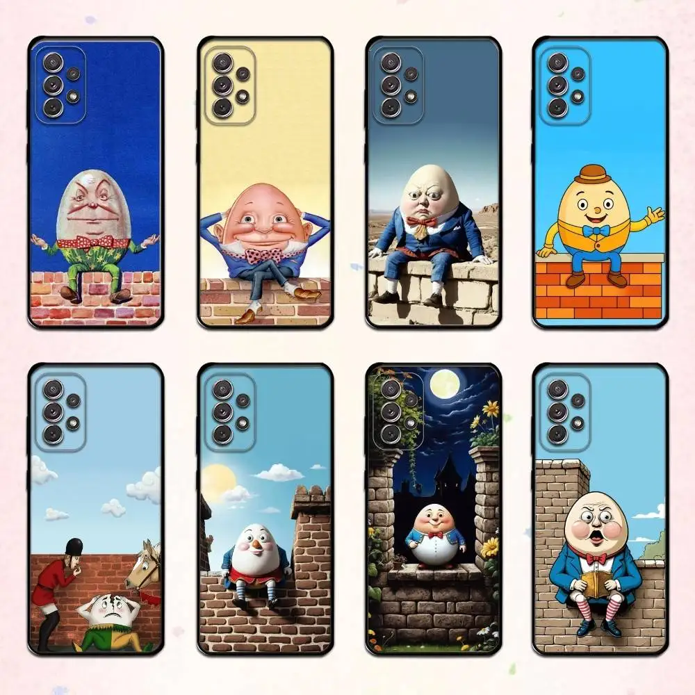 

H-humpty D-dumpty Phone Case For Samsung S 25,24,23,22,30,21,10,9,Ultra,Plus,Lite,FE,4,5 G Soft Black Case