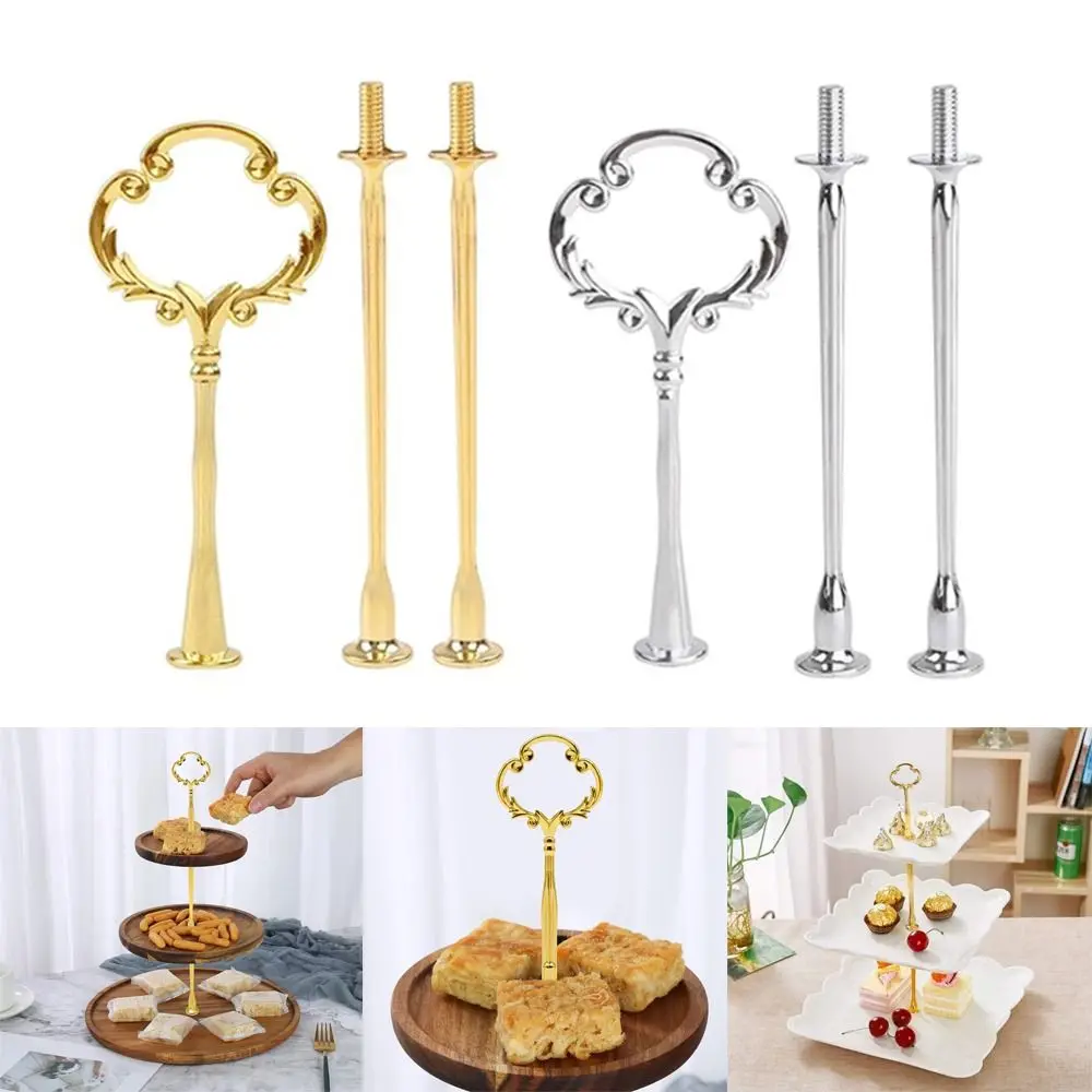 Hardware 2 Tier Cake Plate Stand 3 Tier Zinc Alloy Cake Cupcake Holder Tray Stand Handle Wedding Party