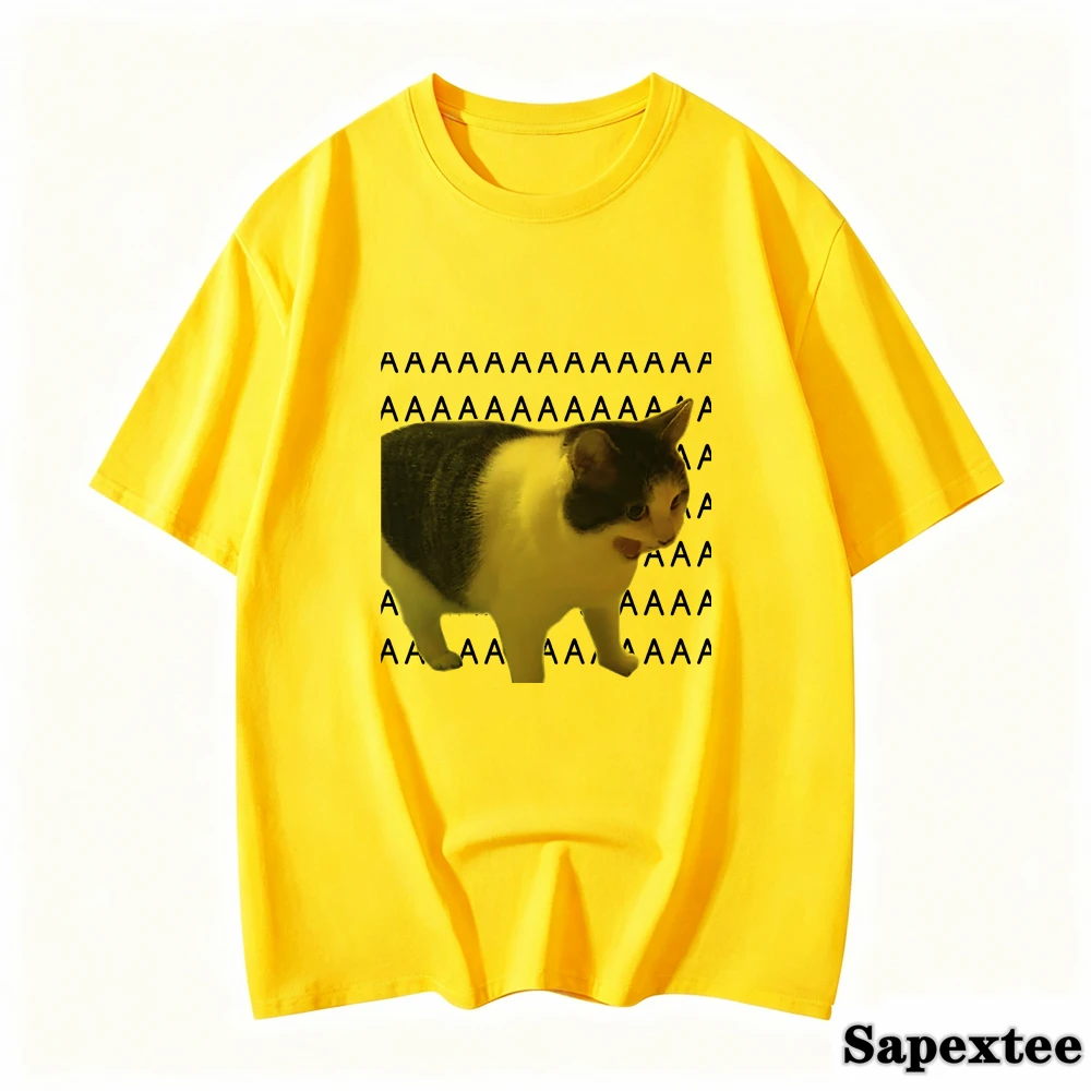 Funny Meme Sad Crying Cat Printed Women Men Casual T-Shirt Summer Harajuku T Shirts Casual Fashion Tees Clothes Short Sleeve
