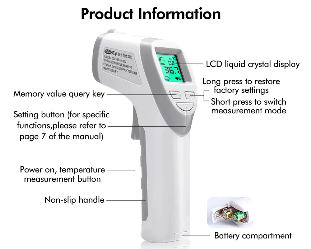 Cofoe Baby Digital Infrared Forehead Thermometer Fever Contactless Clinical Electronic Medical Temperature Meter Adult