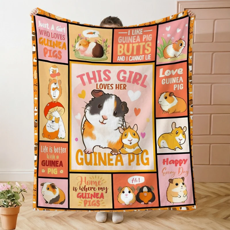Cartoon Pigs Funny Quotes Collage Flannel Blanket For Playful Bedroom Decor Lightweight Plush Throw Blanket Cover