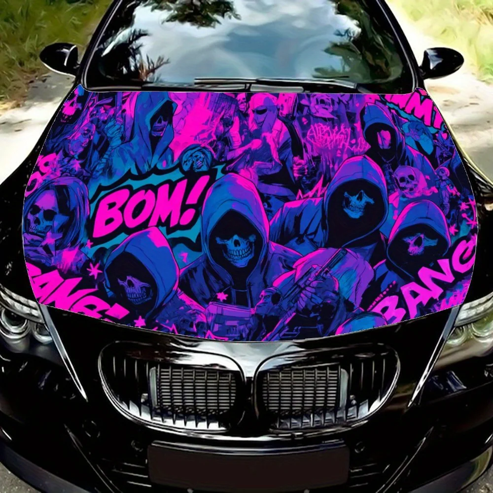 

Виниловая наклейка со скелетом в стиле киберпанк-прочная, долговечная наклейка для внедорожников, идеально подходит для внешнего украшения автомобиля в подарок