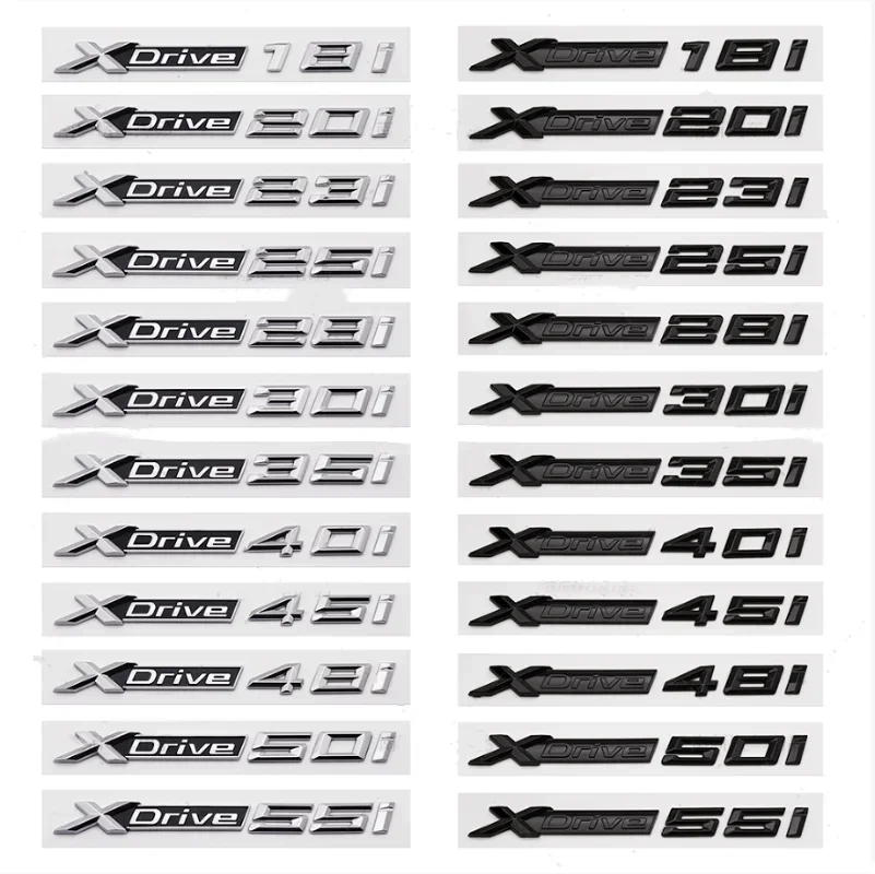 3D ABS Side Fender Emblem Rear Trunk Badge Sticker Decals for BMW XDRIVE 18i 20i 23i 25i 28i 30i 35i 40i 45i 48i 50i 55i X3 X5