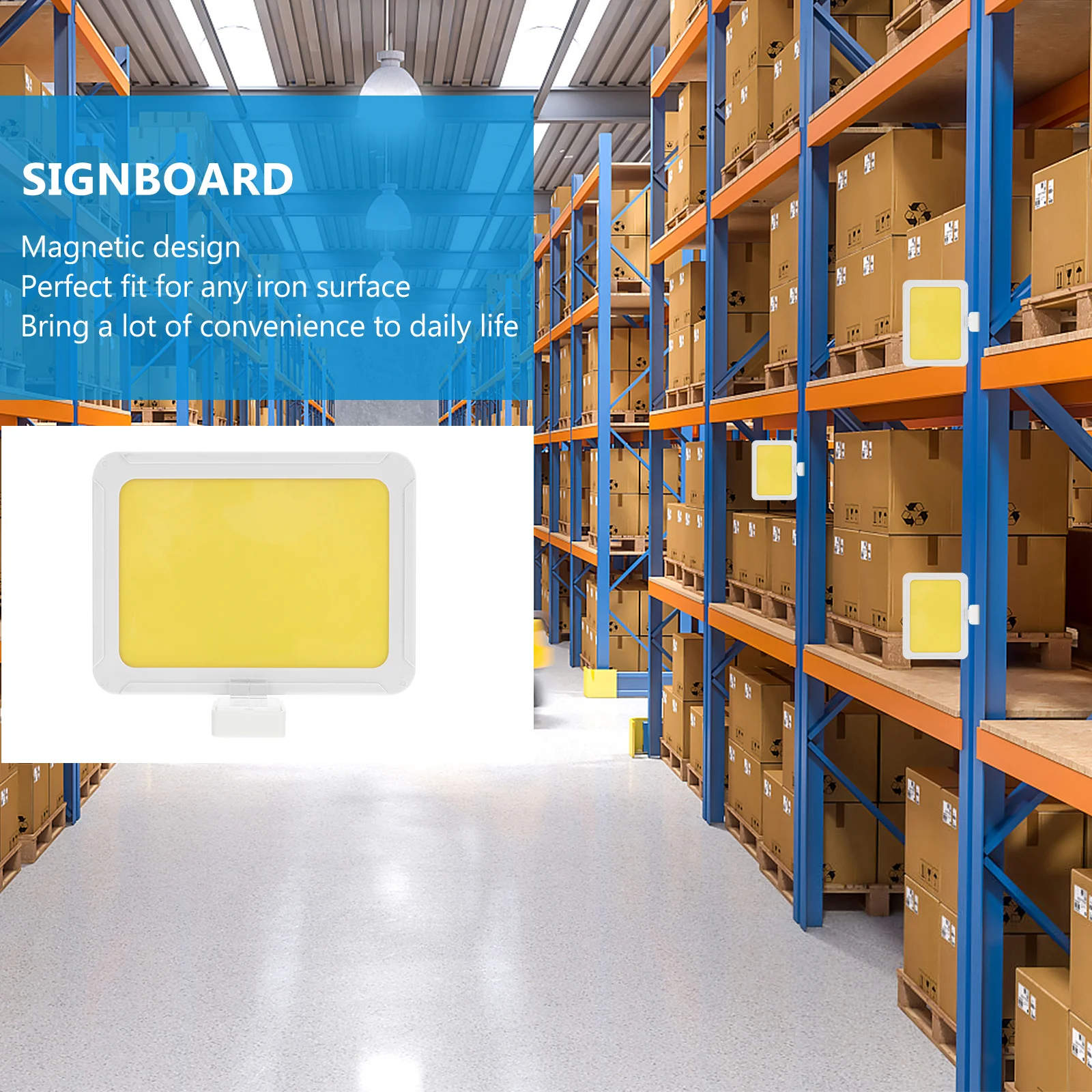 

2pcs Warehouse Sign Board Reusable Label Guide For Organization Classification Storage Name Sign For Shelf Magnetic