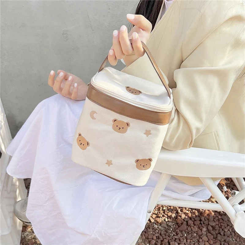 Korean Maternity Bag for Baby Diaper Bag Embroidery Mommy Handbag Thermal Milk Insulation Food Cooler Storage Bag Baby Items