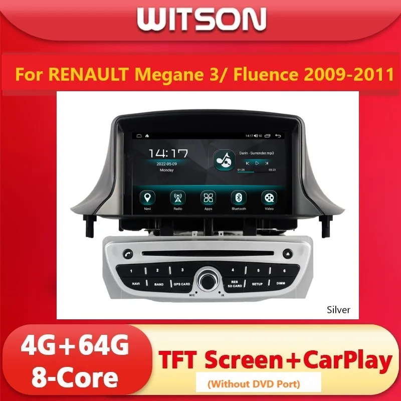 WITSON Android 14 Car Radio for RENAULT Megane 3 Fluence 2009-2011 Carplay GPS Navi Vehilcle Stereo Multimedia