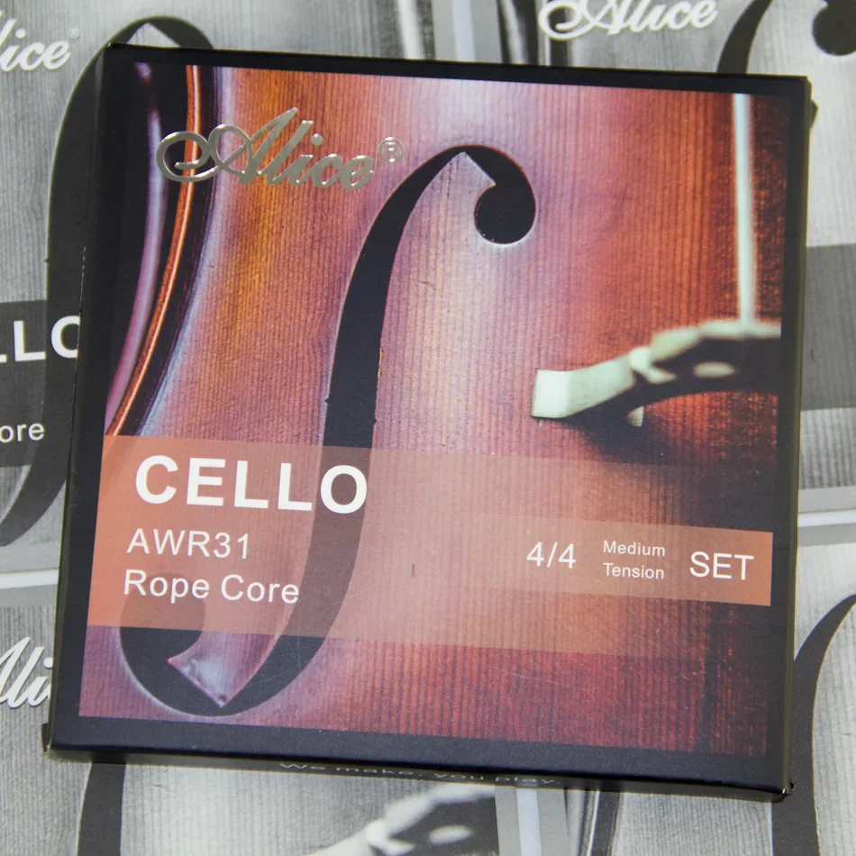 4/4  Alice CELLO Strings AWR31 Rope Core Formulated for Excellence 4/4 Meddium Tension Set