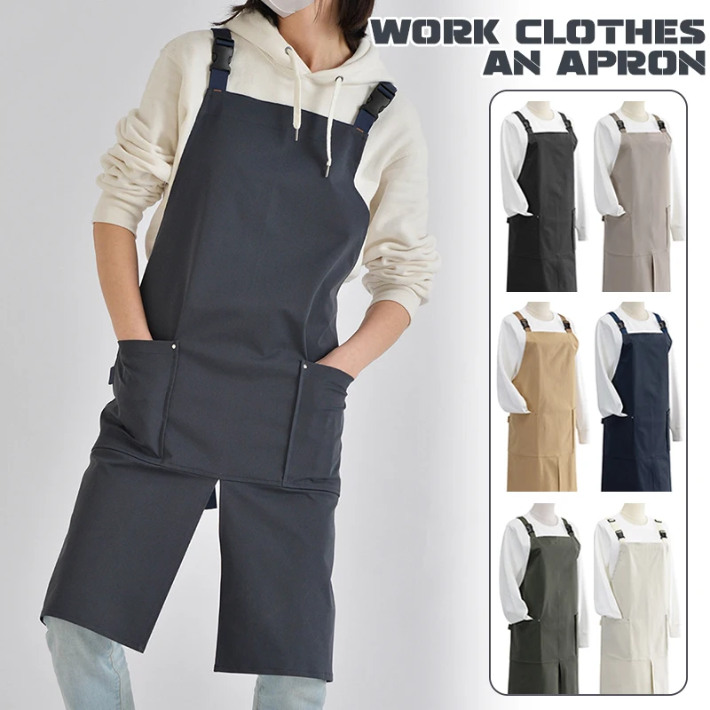 Tablier en toile imperméable unisexe, vêtements de travail pour la maison, la cuisine, le café coréen, le restaurant, le style japonais, Noël, les femmes